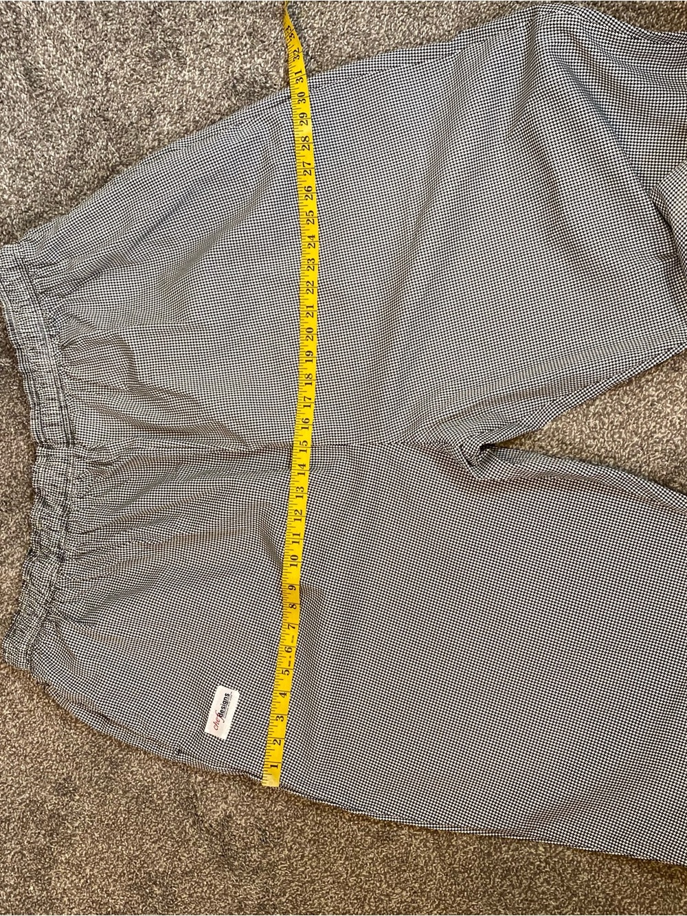 Men's Micro-Check Grey Dress Pants with Elastic Waist - Picture 8 of 9